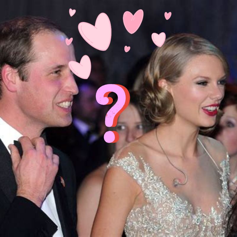 Illustrated photo of Prince William and Taylor Swift 