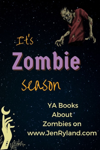 Dark background with two zombies