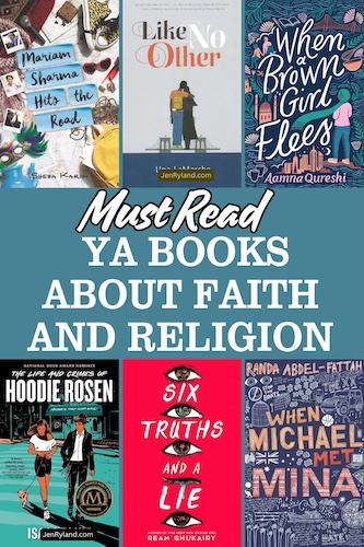 Must Read Books About Faith and Religion. photo collage of six teen books about faith and religion