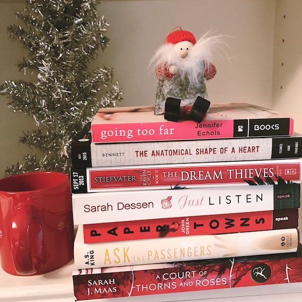 Deck Your Shelves for the Holidays: photo of a candy cane book stack