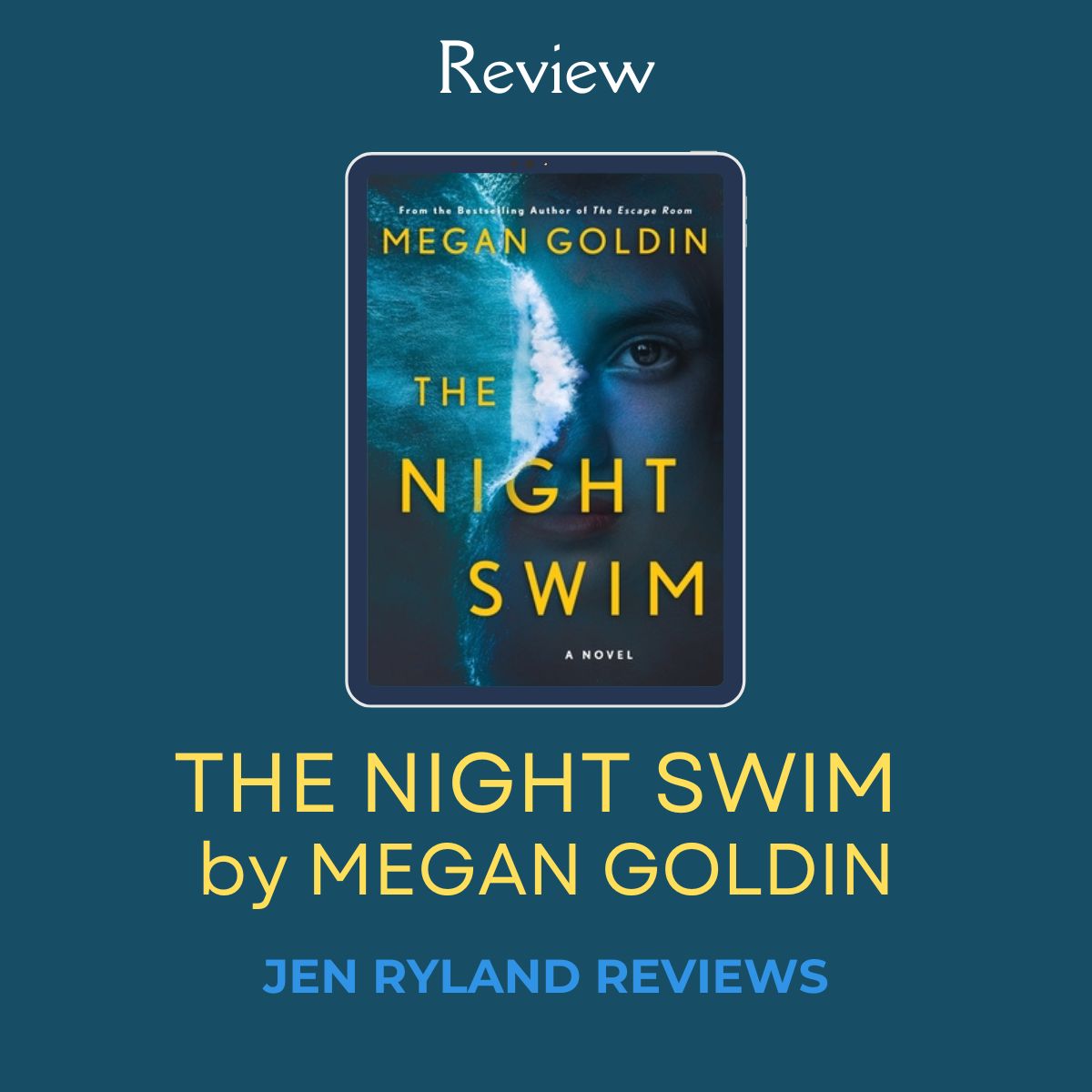 Cover of The Night Swim on a blue background
