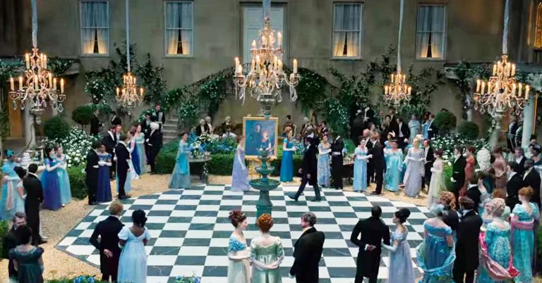 Photo of a ballroom scene from Bridgerton on Netflix