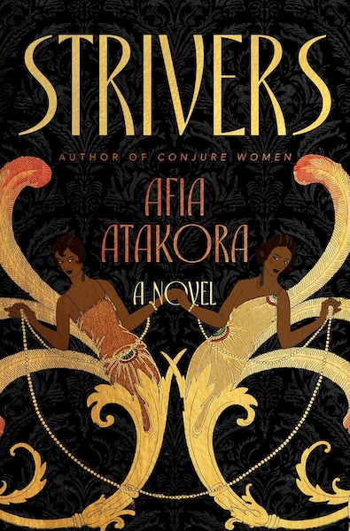 Cover of Strivers which shows a decorative image of two black women in an Art Deco style