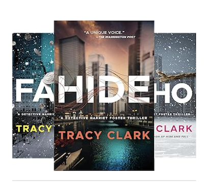 Graphic for three of four Tracy Clark procedural novels: Fade, Hide and Echo