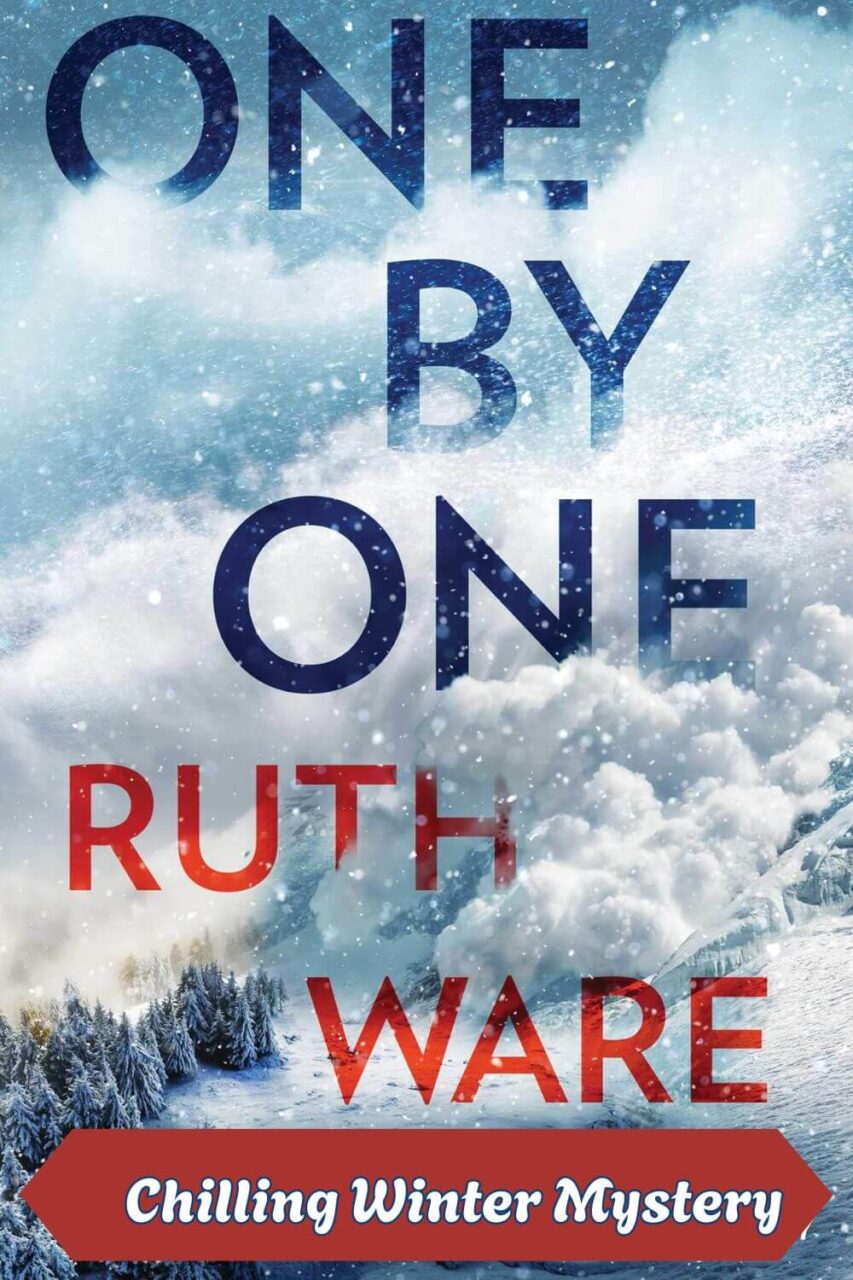 Cover of One by One by Ruth Ware, which shows an avalanche on a snowy mountain