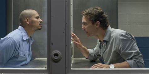Lincoln Lawyer on Netflix: Mickey meeting with Jesus, his client, at San Quentin prison
