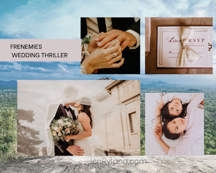 Photos on the mood board:a couple exchanging wedding rings, an RSVP card, a couple getting married, two young Asian girls.