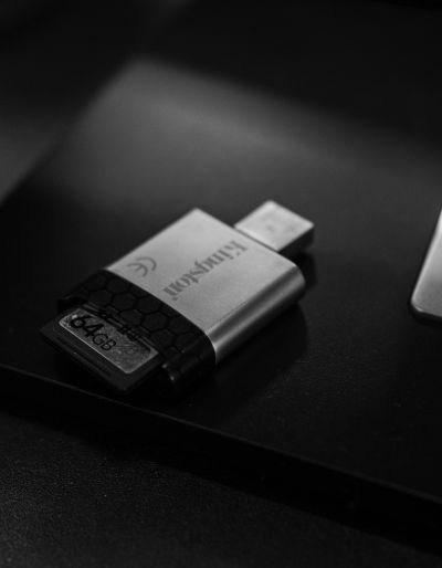 Photo of a flash drive, thumb drive or memory stick