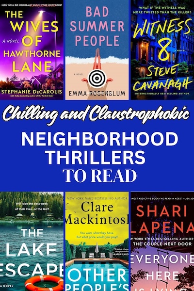 Original photo collage of new Neighborhood Thrillers to read
