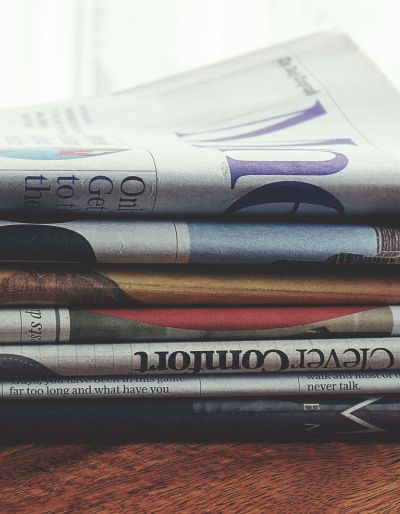 Photo of a stack of newspapers