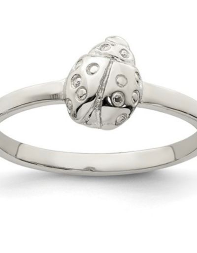 Silver ring with a ladybug motif