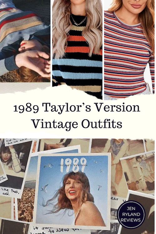 A montage of vintage beachy looks from 1989 Taylor's Version album
