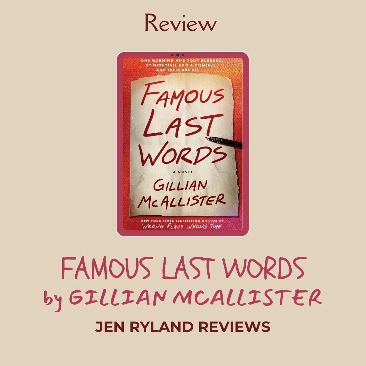 Review with Spoilers for Famous Last Words