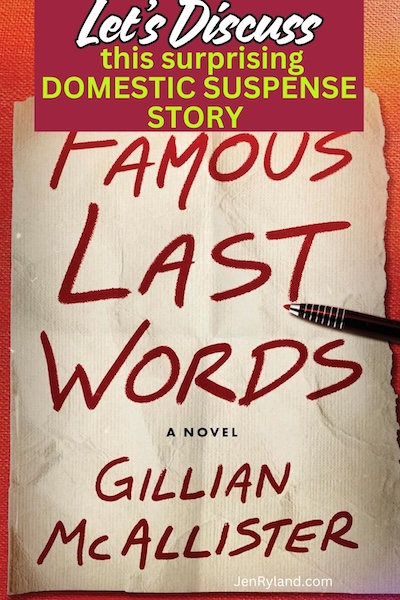 Let's Discuss Famous Last Words by Gillian McAllister. Books's cover which is a piece of crumpled paper.