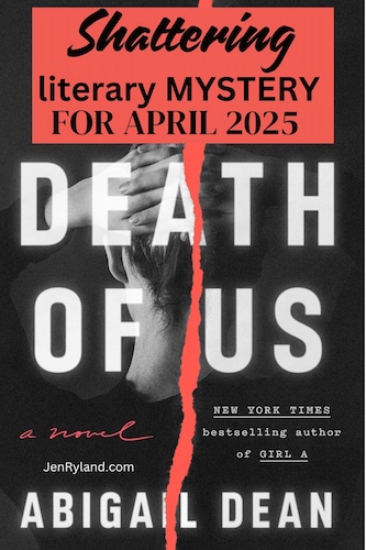 Shattering New Literary Mystery for April 2025. The cover of The Death of Us with a red line running through it.