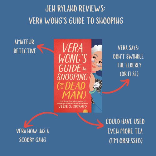 Original photo collage of the cover of Vera Wong's Guide to Snooping