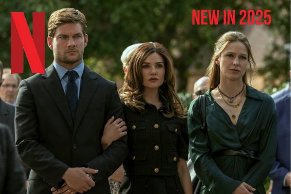 The Waterfront on Netflix. Three siblings stand side by side.
