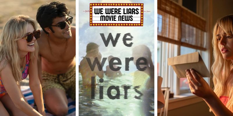 Photo collage of the cover of We Were Liars with the cast