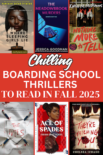 Photo collage of six boarding school thrillers