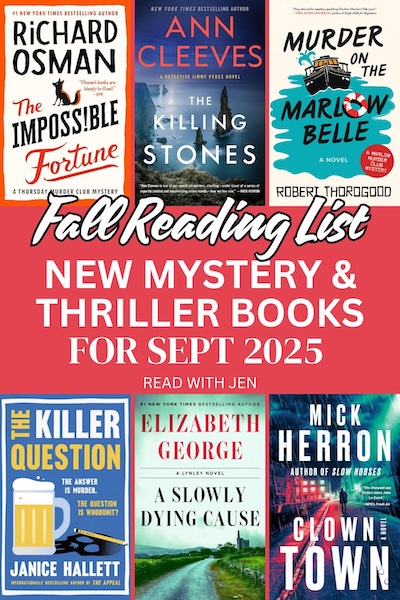 Photo collage of New Sempter 2025 mystery and thriller books