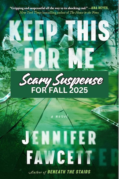 Cover of Keep This For Me which shows a woodsy scene tinted green