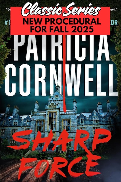 Cover of Sharp Force which shows an old stone building at night