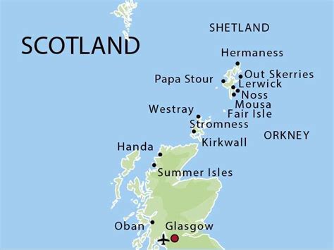 Map of the Shetland and Orkney Islands