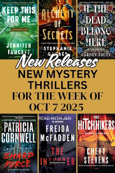 Photo collage of new mystery and thriller releases for October 7 2025