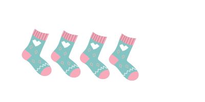 Drawing of three cozy socks