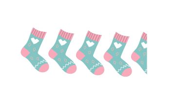 Draeing of Four and a half knitted socks
