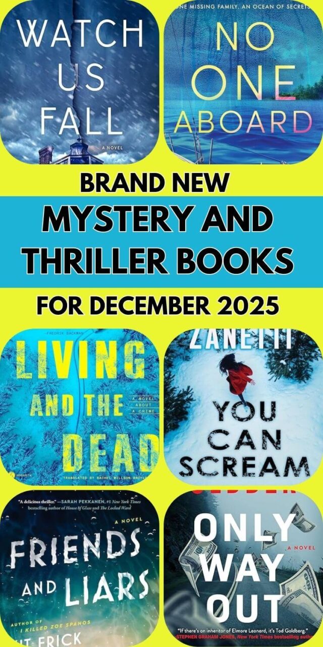 Photo collage New Mystery and Thriller Books December 2025