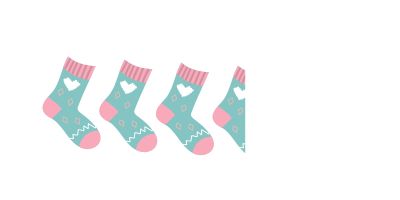 Drawing of three and a half cozy socks