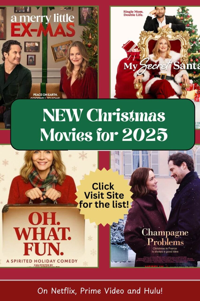 Photo collage of the New Christmas movies to watch in 2025