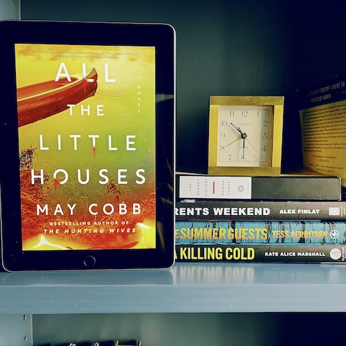 Cover of All the Little Houses which shows a red canoe floating on the water