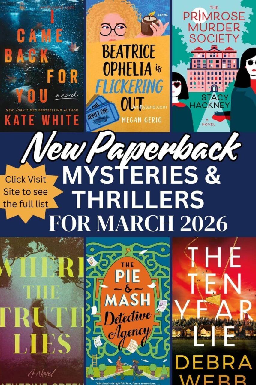 Photo collage of new paperback mystery and thrillers for March 2026