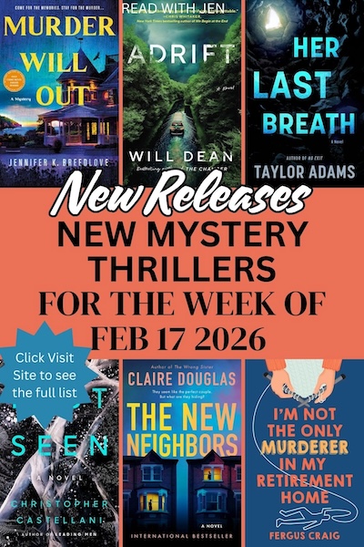 Photo collage of some of the new mystery thriller books coming out on February 17 2026