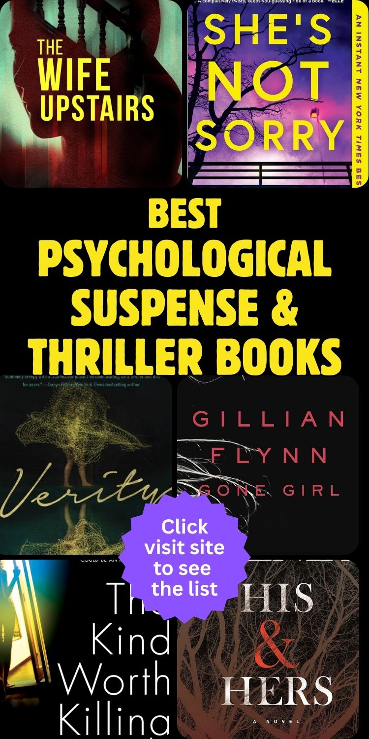 Photo collage of my favorite psychological suspense books