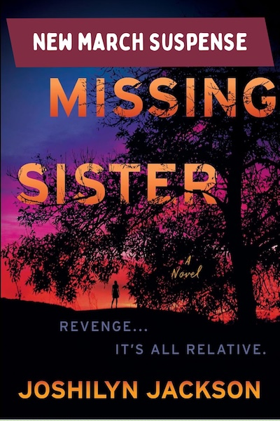 Cover of The Missing Sister which shows a tree silhouetted against a red sky