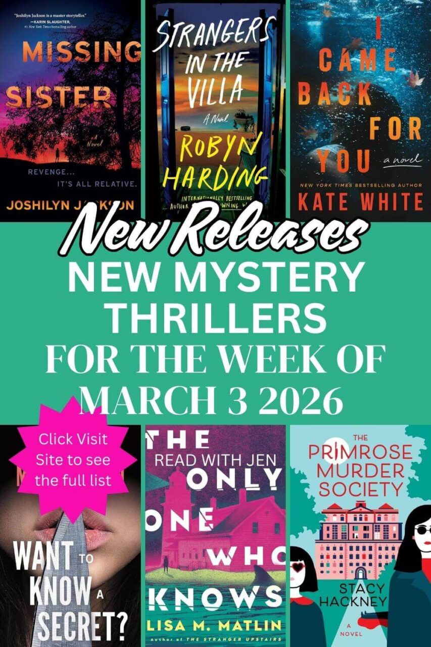 Collage of some of the new Mystery books coming out the week of March 3 2026