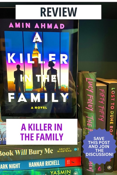 A copy of A Killer in the Family on a stack of books