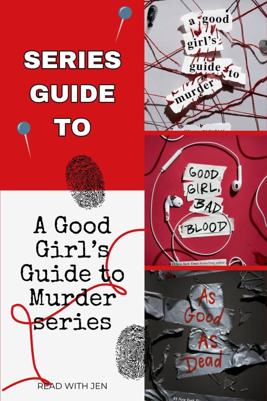 Covers of all three books in the AGGGTM series by Holly Jackson