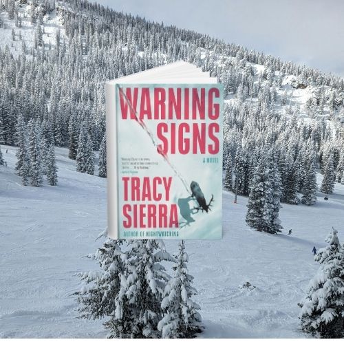 Cover of Warning Signs which shows a white out scene on a snowy mountain