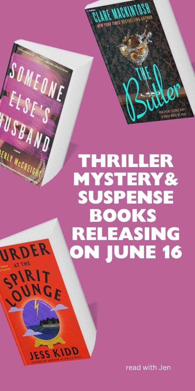 Collage pin of three of the 45 New Mystery and Thriller Books: June 16 2026 Releases