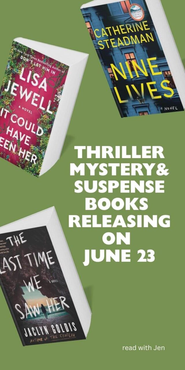 Collage pin of three of the 45 New Mystery and Thriller Books: June 23 2026 Releases