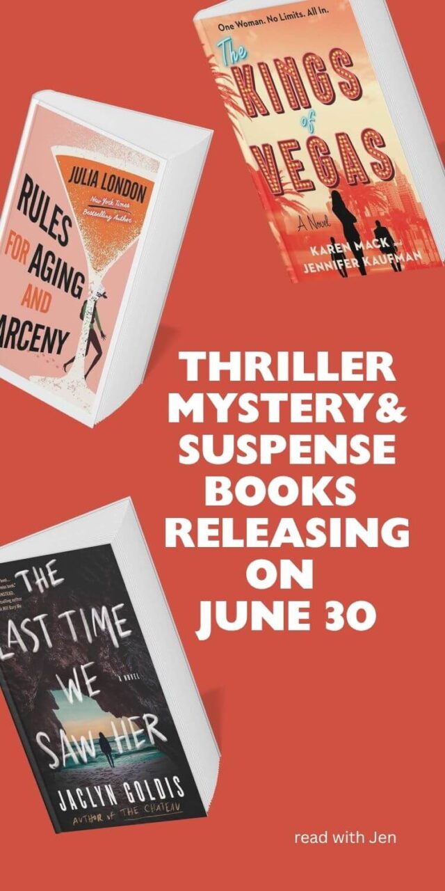Collage pin of three of the 45 New Mystery and Thriller Books: June 30 2026 Releases
