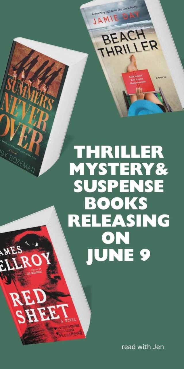 Collage pin of three of the 45 New Mystery and Thriller Books: June 9 2026 Releases