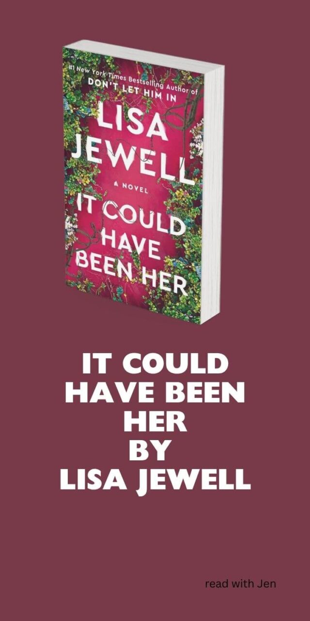 Cover of It Could Have Been Her which shows  a red door surrounded by branches and vines