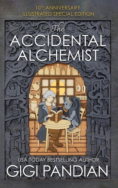 Cover of The Accidental Alchemist which shows two figures at a table.