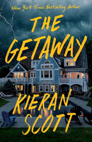 The Getaway by Kieran Scott which shows a mansion in a storm