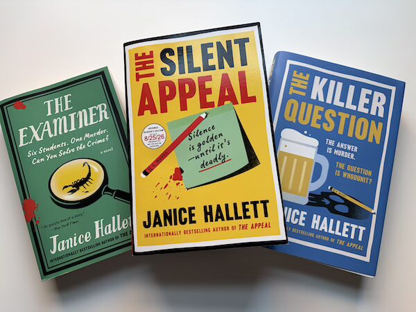 Three Janice Hallett books: The Silent Appeal, The Examiner and The Killer Question
